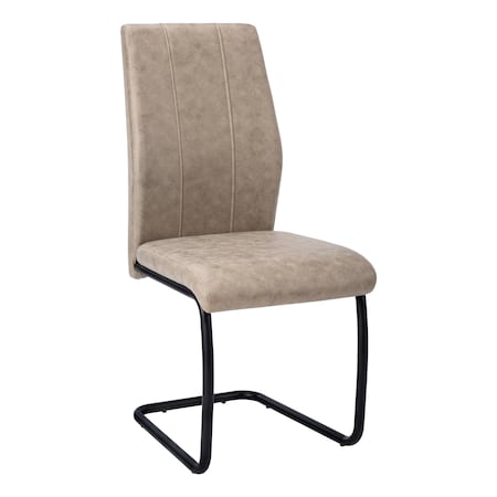 Monarch Specialties Dining Chair, Set Of 2, Side, Upholstered, Kitchen, Dining Room, Fabric, Metal, Beige, Black I 1114